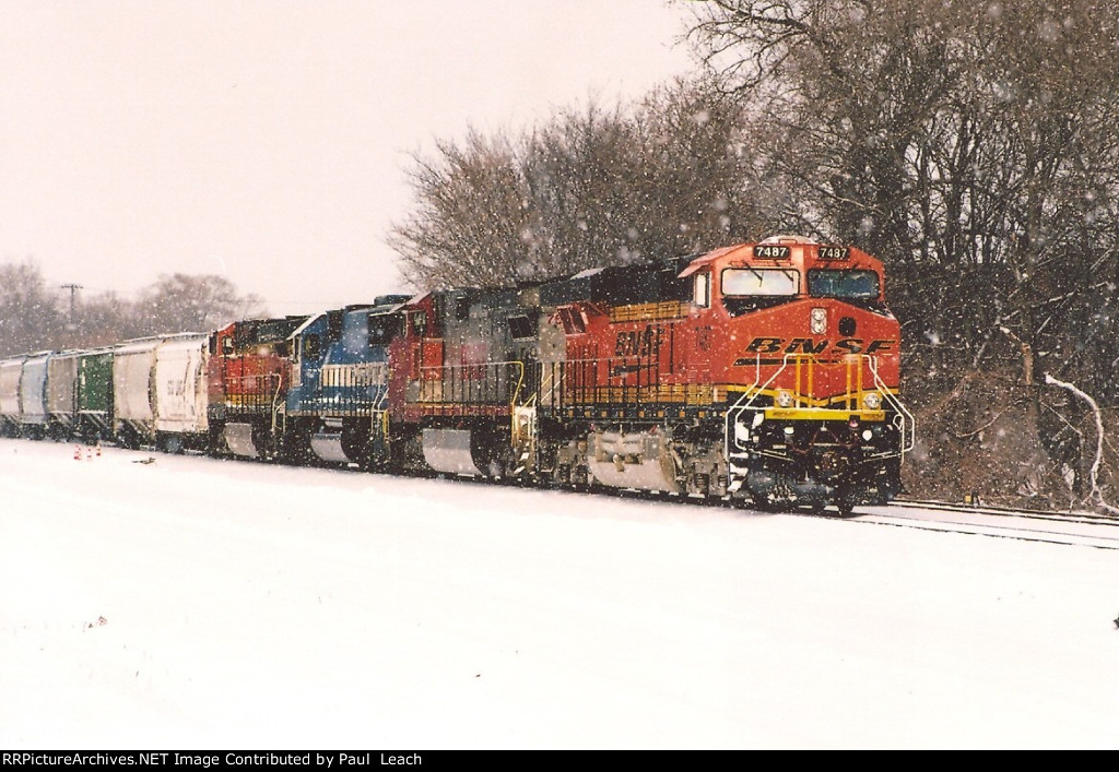 Tied down grain train